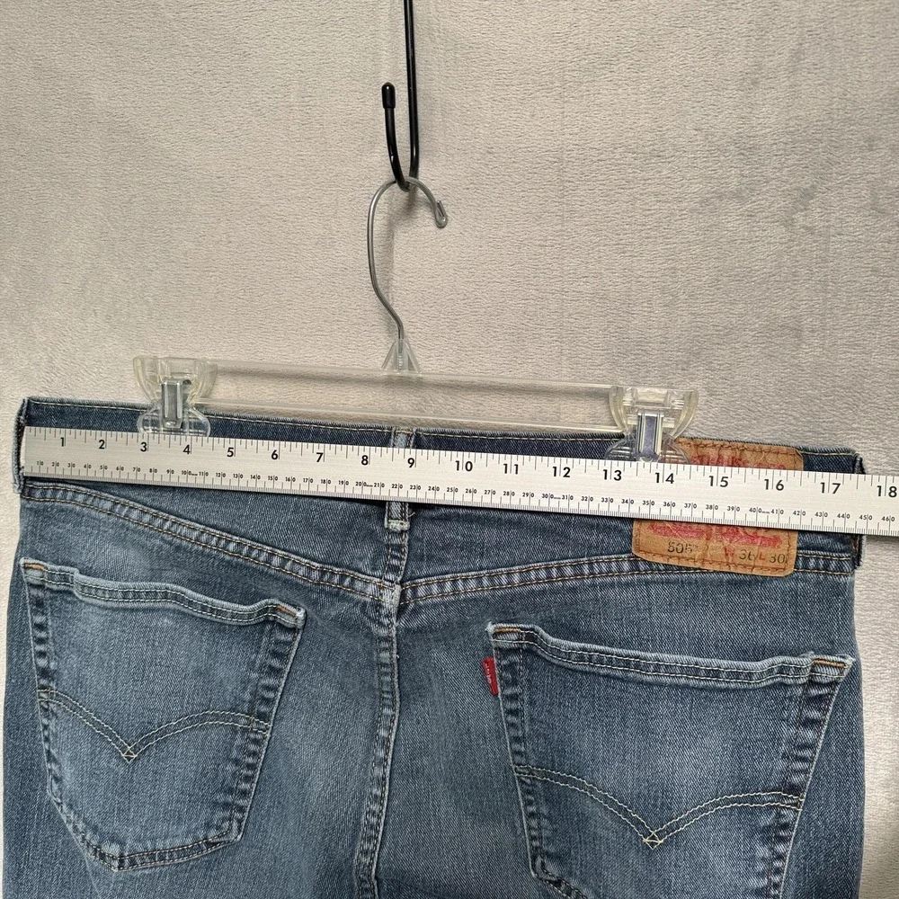 Levis 505‎ Jeans Mens 36x30 Blue Medium Wash Straight Denim Regular Fit Cotton
